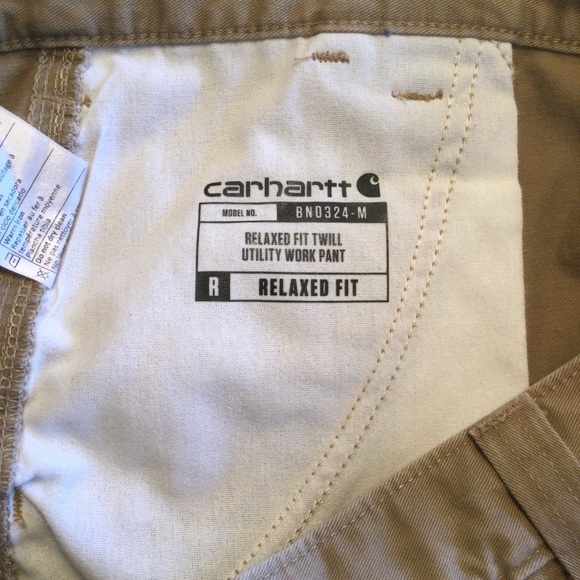 Carhartt Relaxed Fit Twill Utility Work Pant Dark Khaki Size W42 L34 - Picture 8 of 15